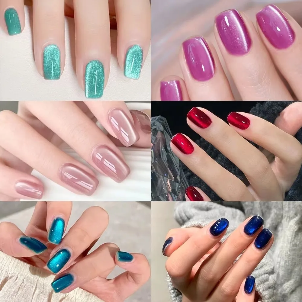 

New Short Round Square Press On Fake Nails French Design Colorful False Nails Full Cover Red Blue Fake Nail Tips Manicure Tool