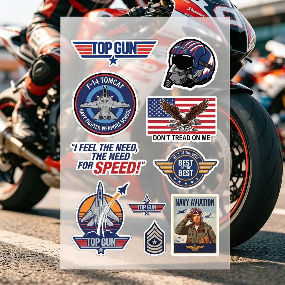 TV-Drama-Top-Gun-Motorradaufkleber sind reflektierend, langlebig, leicht abziehbar und sehr dekorativ