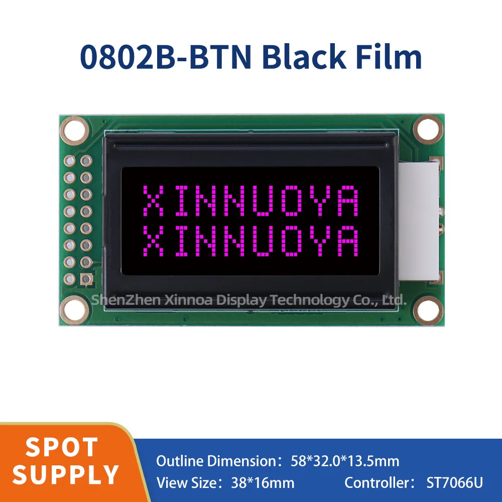 Source Manufacturer 0802B 16Pin Btn Black Film Purple Font 8 * 2 Character Lcd Screen English Japanese Cob Lcd Module