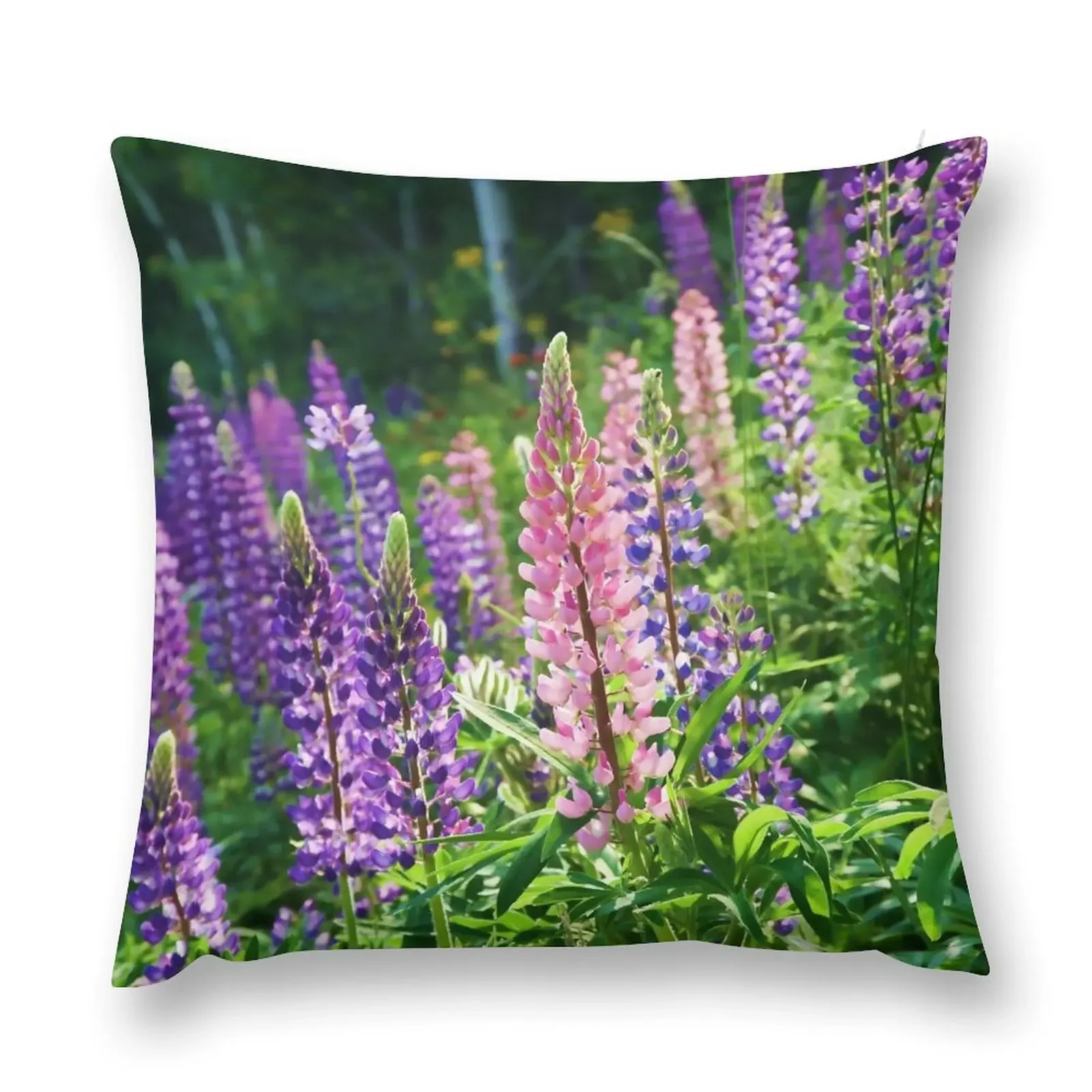 Roadside Lupines Throw Pillow Luxury Pillow Cover Sofa Cushion luxury throw pillow covers