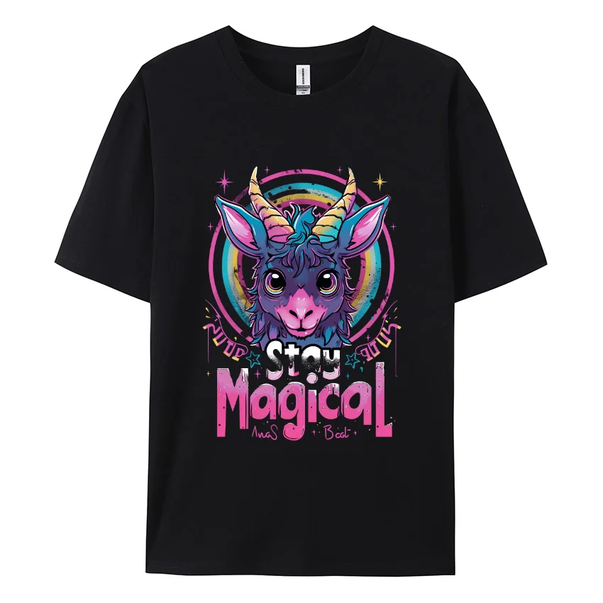 Magical Fawn Women's T-Shirt Cotton Loose Neutral Short Sleeve Multicolor Fashion Cute Sweet Top 2024 Teen Student Casual Tees