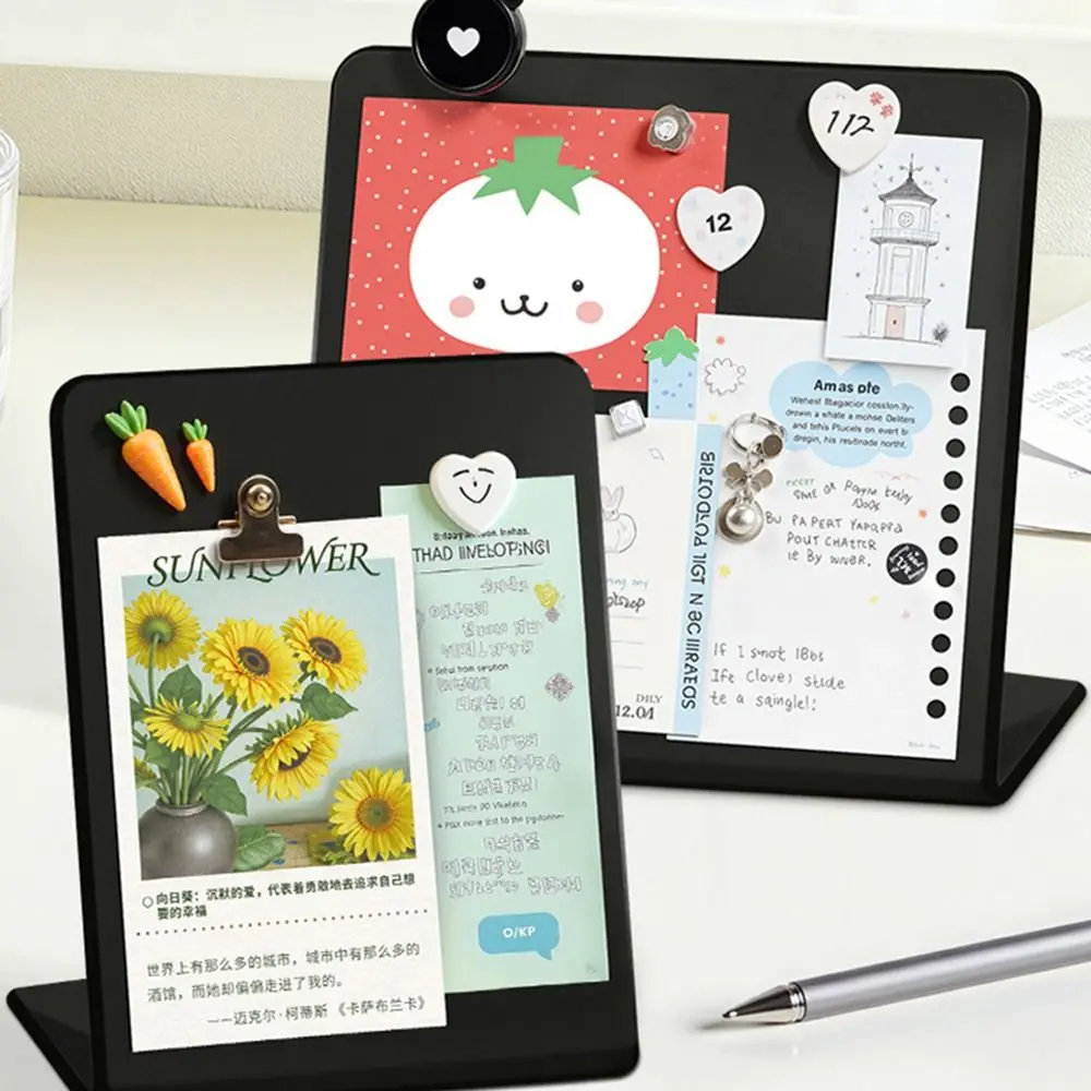 New Metal Magnetic Blackboard DIY Design Vertical Desktop Message Board Badge Notes Storage Storage Display Board School Office