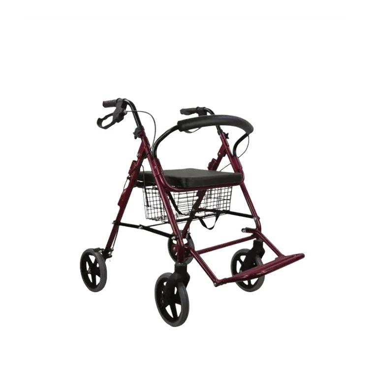 

Walking Rollator Walker Mobility Aids Disabled for Elderly Adults Seniors Equipment 4 Wheel Folding Rehabilitation Mobility Oem