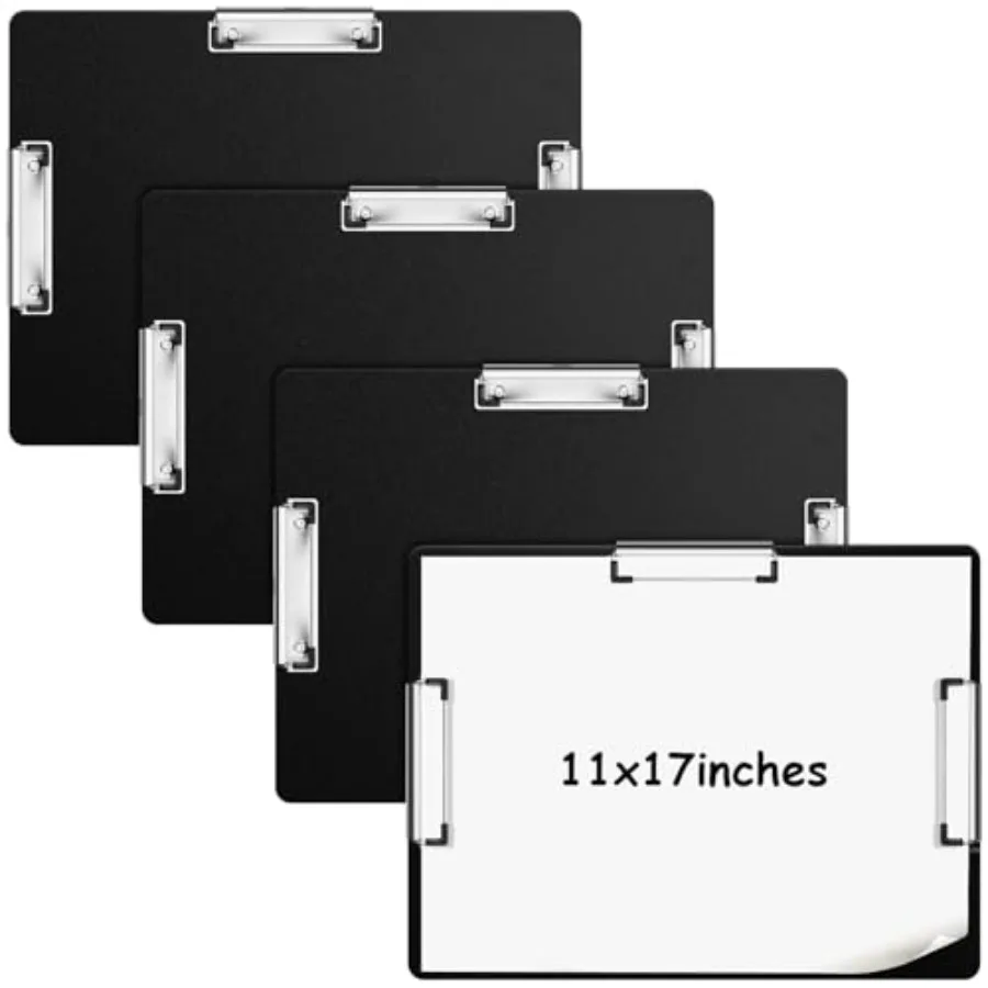 

Папка-клипборд Tenceur Pcs Extra Large 11x17 - горизонтальный пластиковый клипборд с тремя зажимами для школы, офиса, дома и учителей