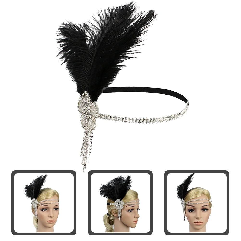 

Feathering Headband Tassel Flapper Head Piece 1920s Costume Accessories for Women flapper headband 1920s headband