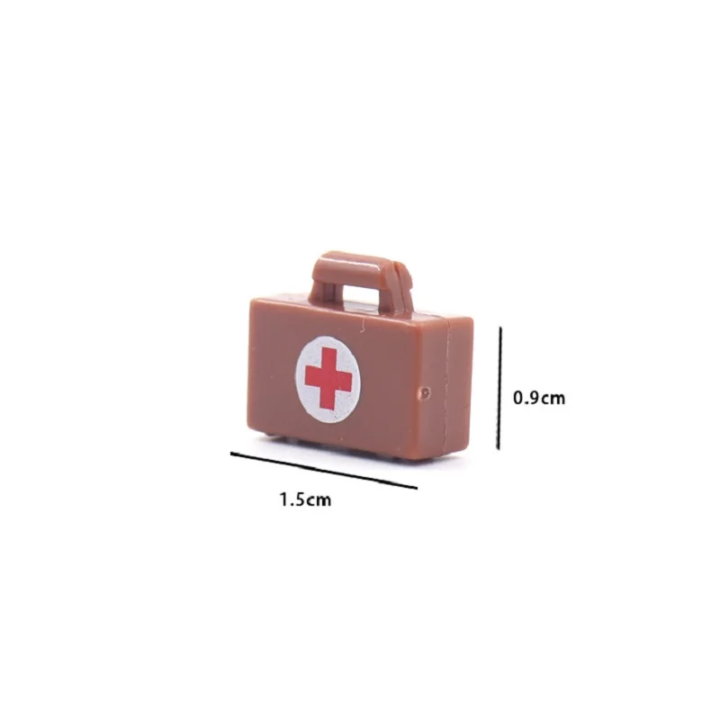 5pcs WW2 Suitcase Medical Box First Aid Kit Military Weapons Army Moc Model City Accessories Building Block Figures Mini Toys