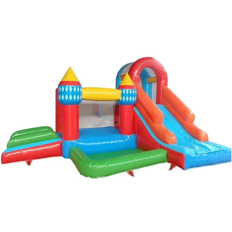 Best Selling Sale Colorful Bouncy Castle 4m*6m 0.55mm Pvc Inflatable House Jumping Castle with Pool Water Slide for Water Park