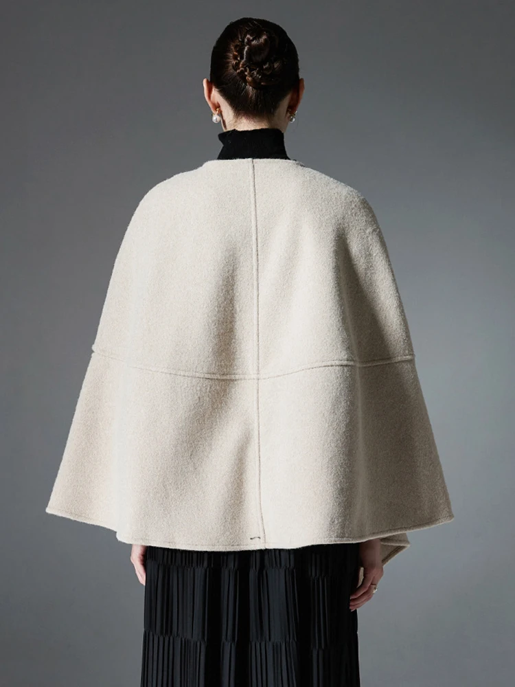 Otoño Invierno mujeres capas Poncho elegante sólido asimétrico abrigo chal Capa Para capa suelta abrigo elegante ocasión Formal Casual