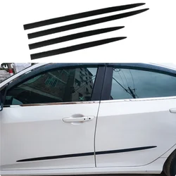 Full Black Car Door Protector 4PCS Universal Body Anti-scratch Decorative Sticker Car Side Door Edge Guard Protection Soft Strip