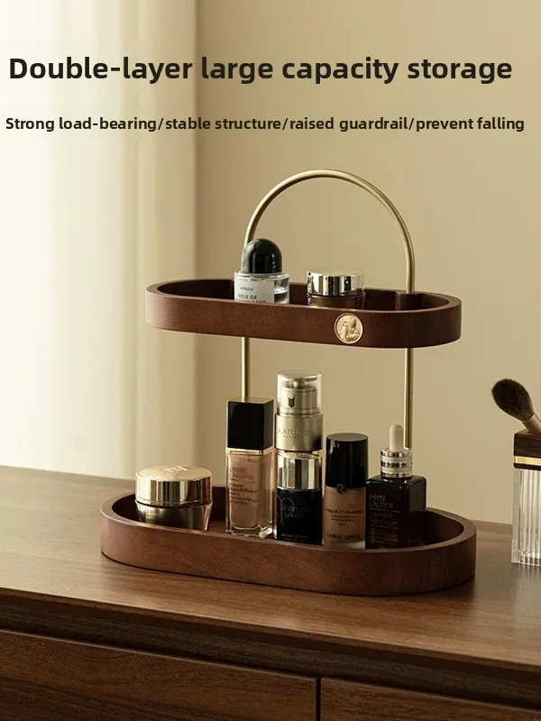 

Настольный органайзер из натурального дерева для косметики и парфюмерии, многоуровневый, для дома и офиса