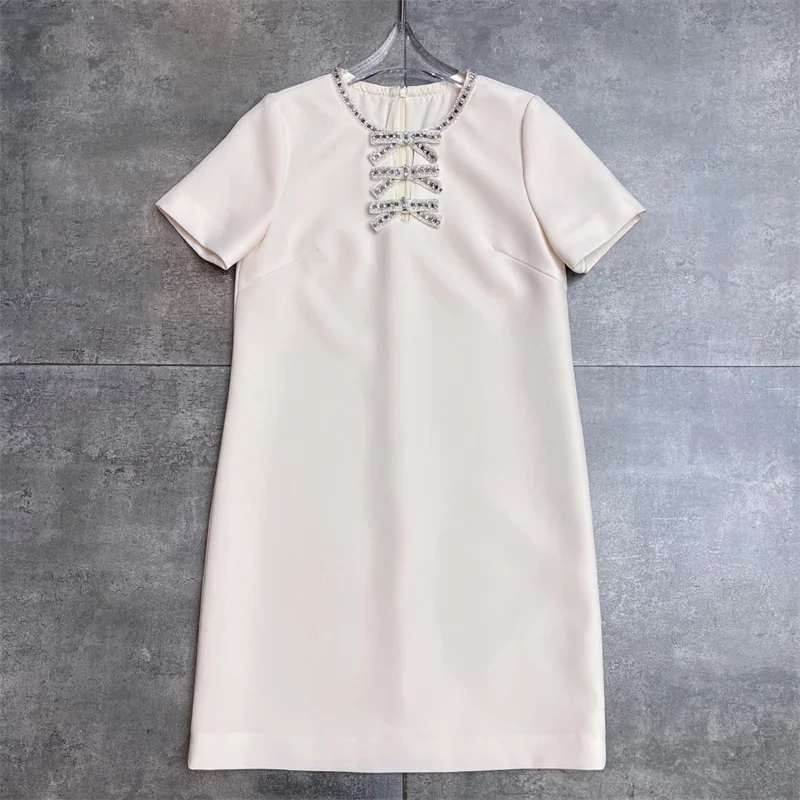 

Women's dress New sparkling rhinestone mini dress for spring 2026 Round neck short sleeved dress y2k short dresses party dresses