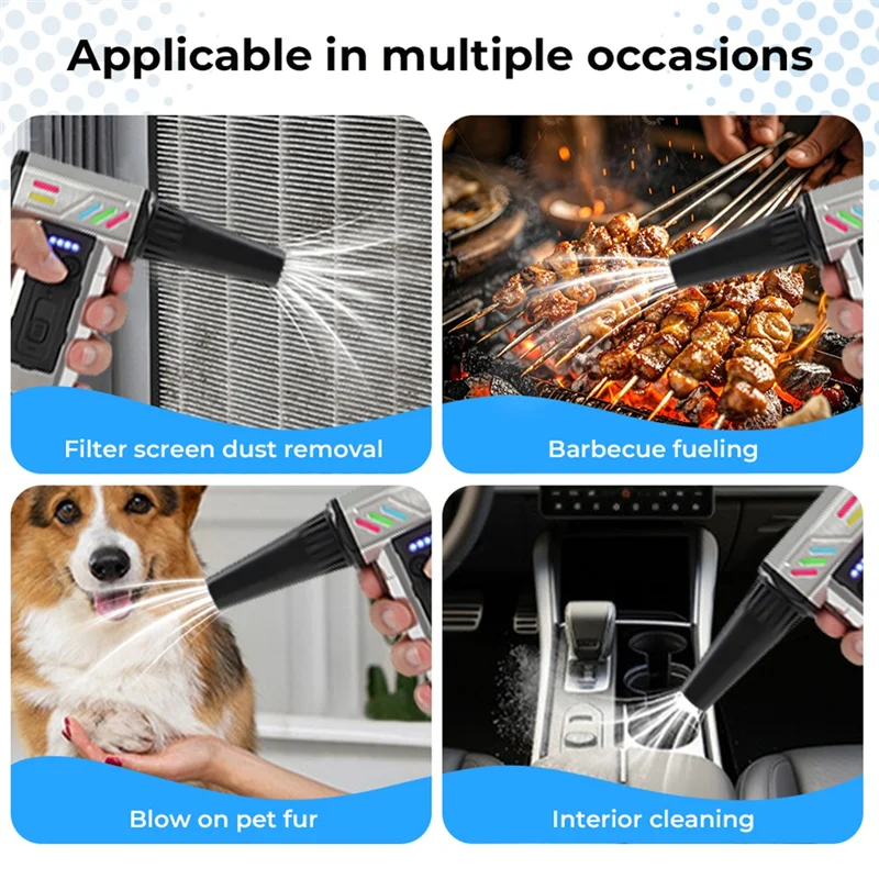 Motor sem escova turbofan de alta potência 300000rpm ventilador de jato ventilador de poeira ferramenta de limpeza de velocidade variável prata