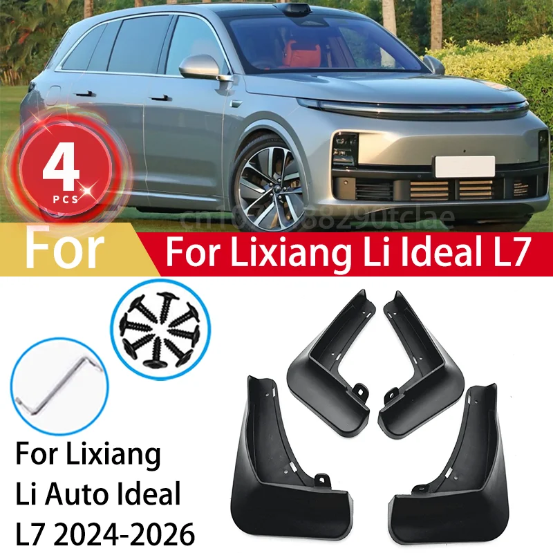 4pcs Mudguards For Lixiang Li Auto Ideal L7 2024 2025 2026 Mud Flaps Splash Guard MudFlaps Front Rear Fender Car Accessories