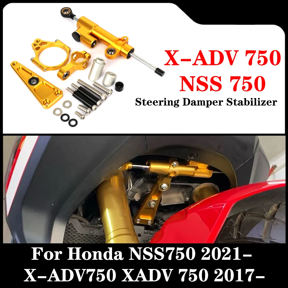 

For Honda NSS750 2021- X-ADV750 XADV 750 2017- Mount Bracket Support Kit Fiber Carbon Steering Damper Stabilizer Motorcycle