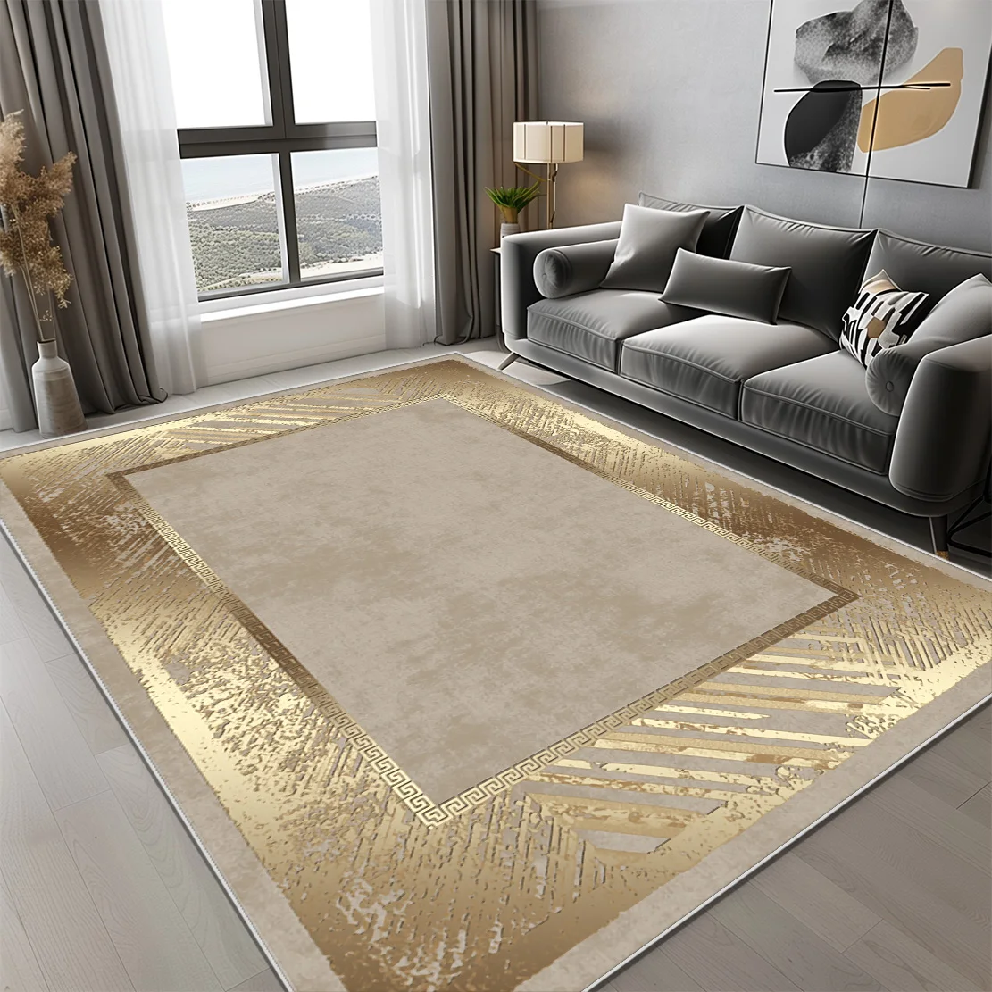 Modern Luxury Carpet for Living Room Minimalist Black and White Decoration Home Sofa Table Area Rug Soft Bedroom Mat Bedside 러그