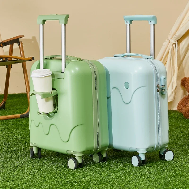 Travel Suitcase on Wheels Multifunctional Password Trolley Case Rolling Luggage Bag Woman Lightweight Carry on Cabin Luggage