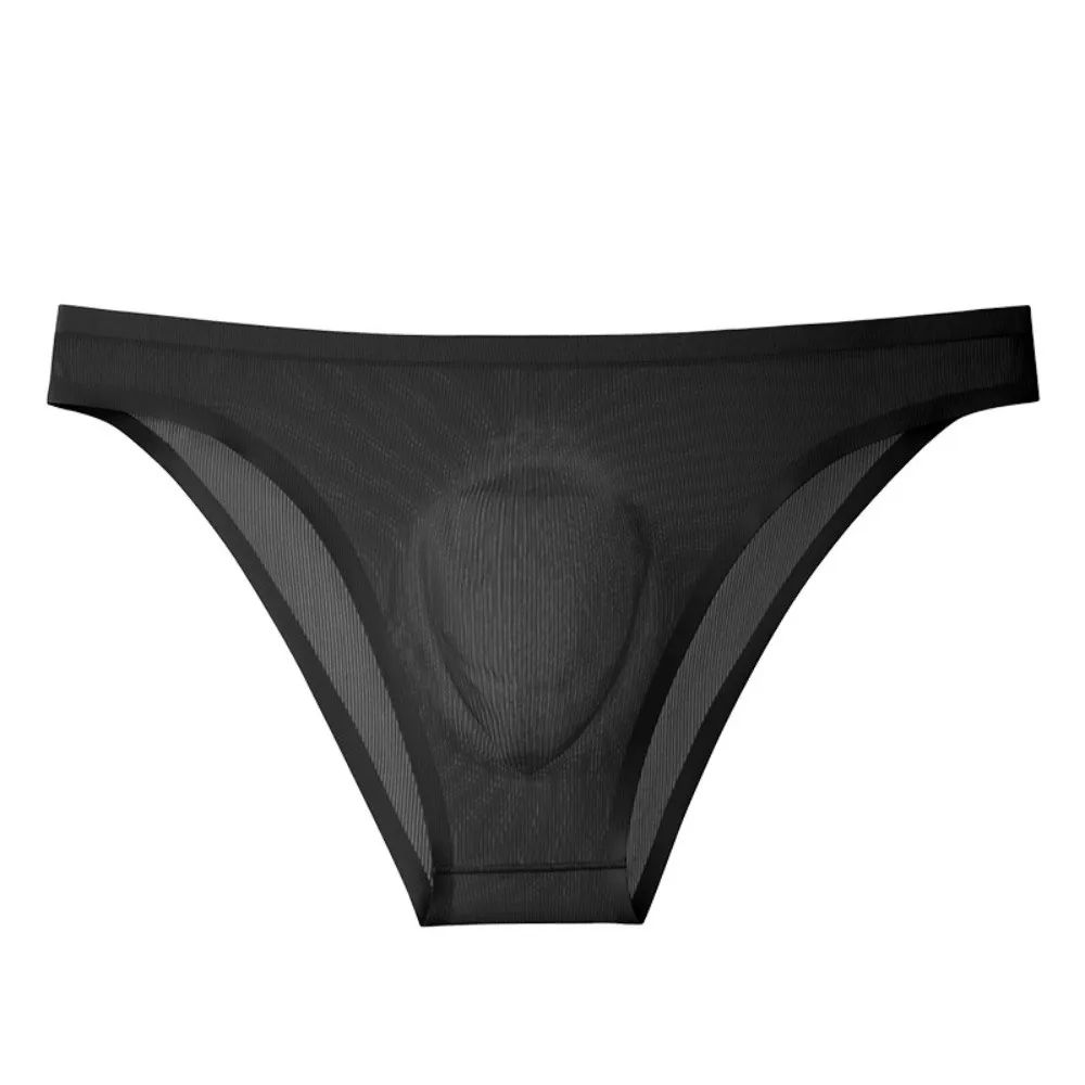 

Soft Ice Silk Men's Triangle Panties Lingerie Breathable Men Thin Briefs Underpants Solid Color Underwear for Men Male