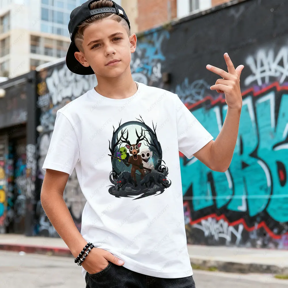 99 Nights in The Forest Inspired Deer Game Tee Perfect for Nature Lovers Birthday Gifts Fun Cute Cartoon Deer Kids T-Shirt Tops