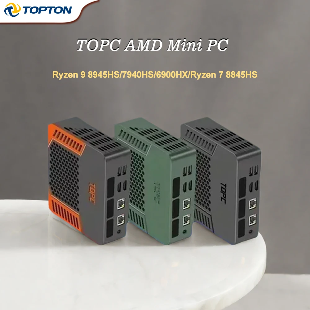 TOPC AMD Ryzen 9 8945HS Mini PC Gaming Computer Ryzen 7 7840HS 8845HS USB4.0 Dual LAN 2xDDR5 PCIe4.0 Windows 11 Pocket PC WiFi6E