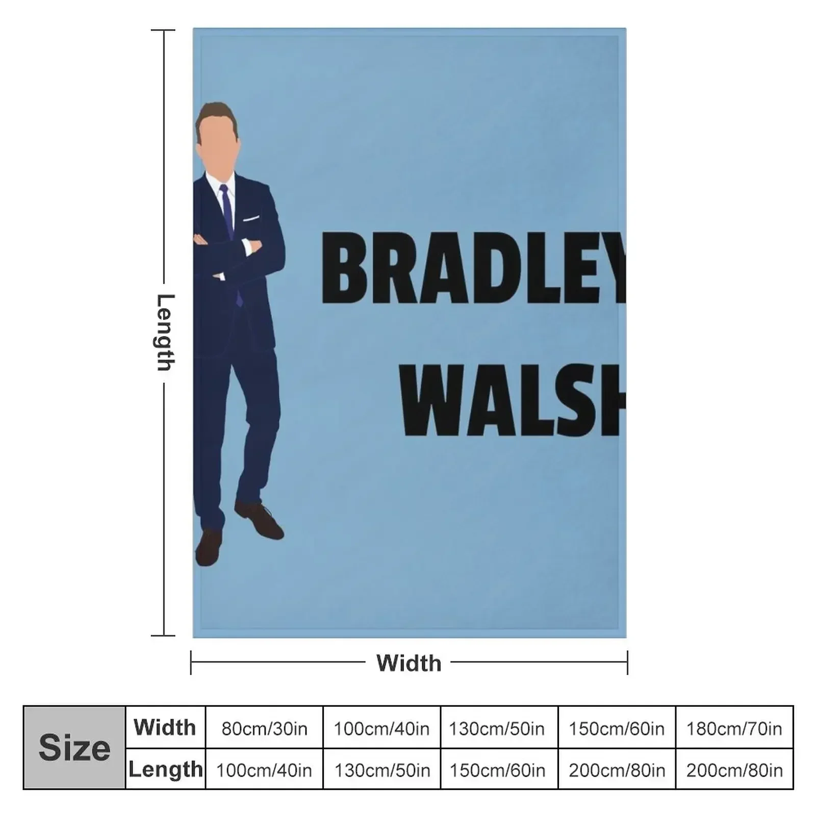 Bradley Walsh - original Bradley Walsh fan art Throw Blanket couch cozy soft plush fuzzy picnic outdoor blanket