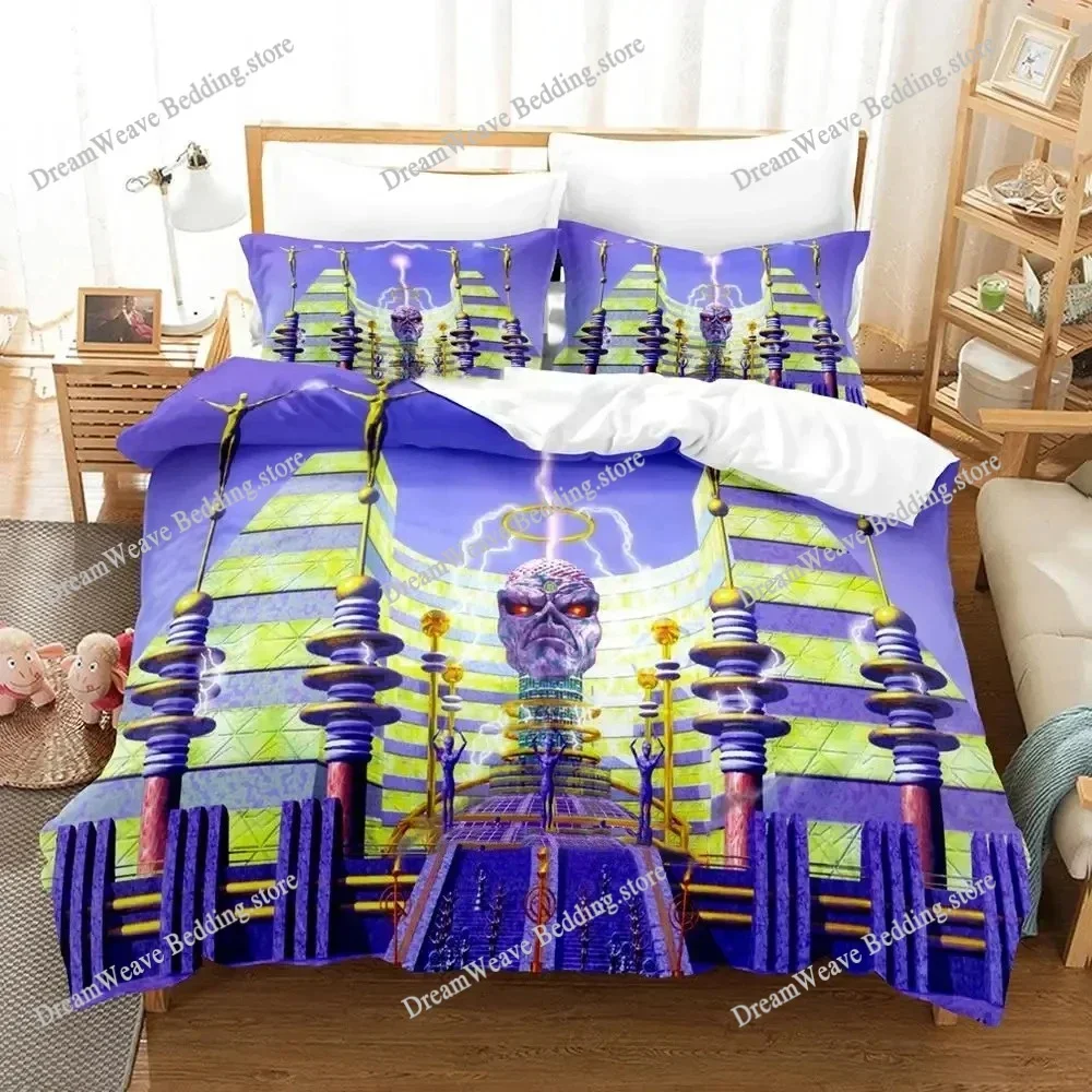 Hip Hop Heavy Metal Maiden, Cartoon Anime Duvet Cover Sets for Adult Boy Bedroom, Luxury Printed Bedding Set Home Textileextile