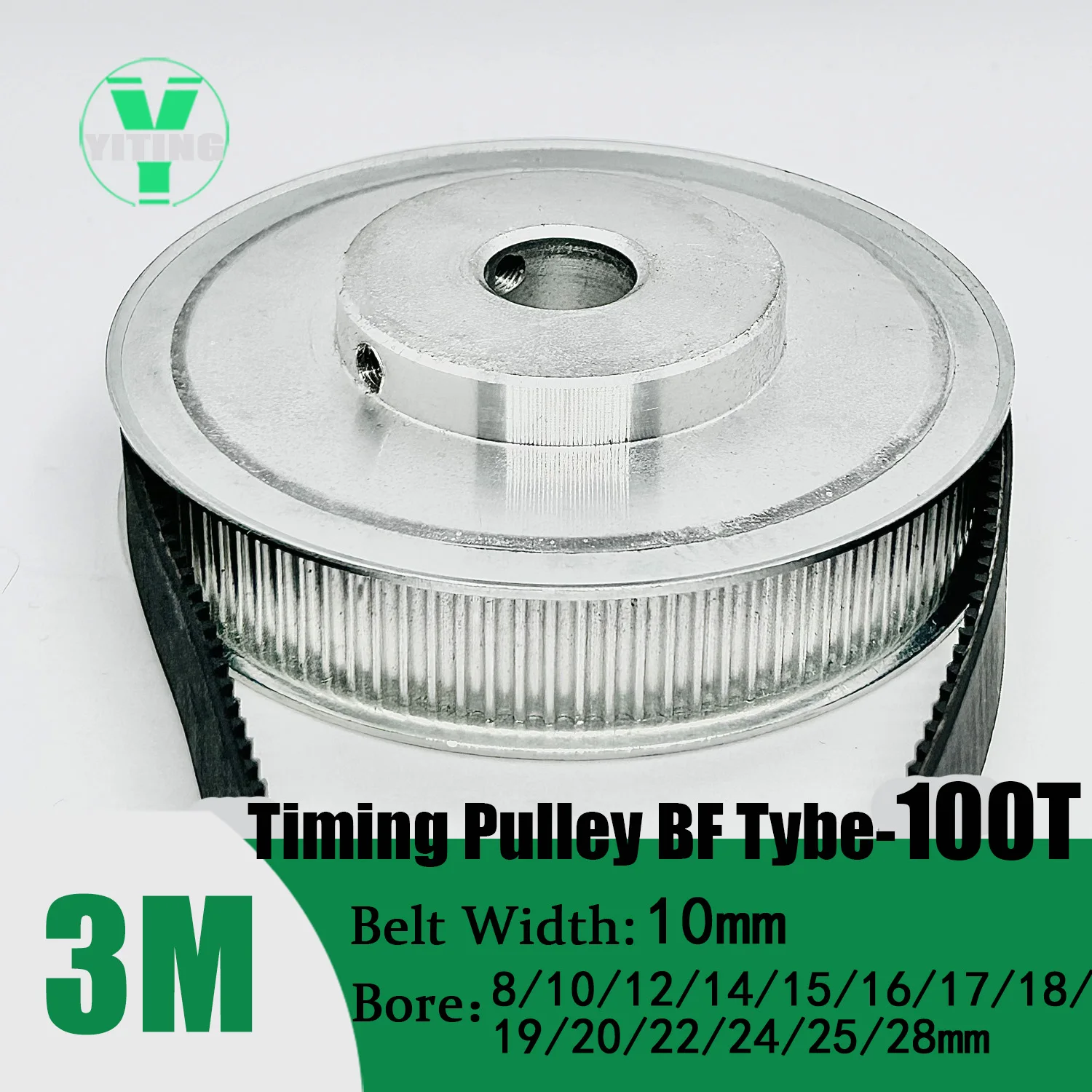 HTD3M 20T 100Teeth Timing Pulley Belt Set Belt Width 10mm Bore 4~28mm Reduction 5:1 Deceleration 3M Pulley Kit Synchronous Wheel