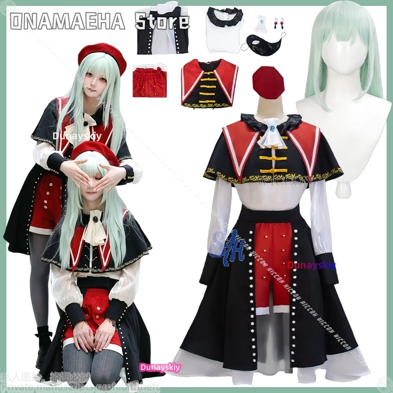 

Ave Mujica Wakaba Mutsumi Cosplay Anime BanG Dream! Goth Lolita Jirai Kei Girls Dress Y2K Costume Mask Earring Wig Set Halloween