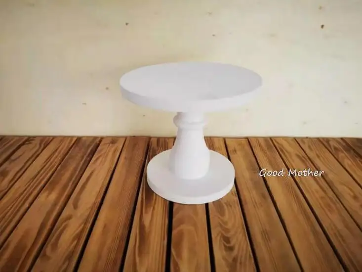 Mesa de tiro para bebé recién nacido, accesorios de fotografía, cama pequeña blanca, mesa de centro pequeña, marrón