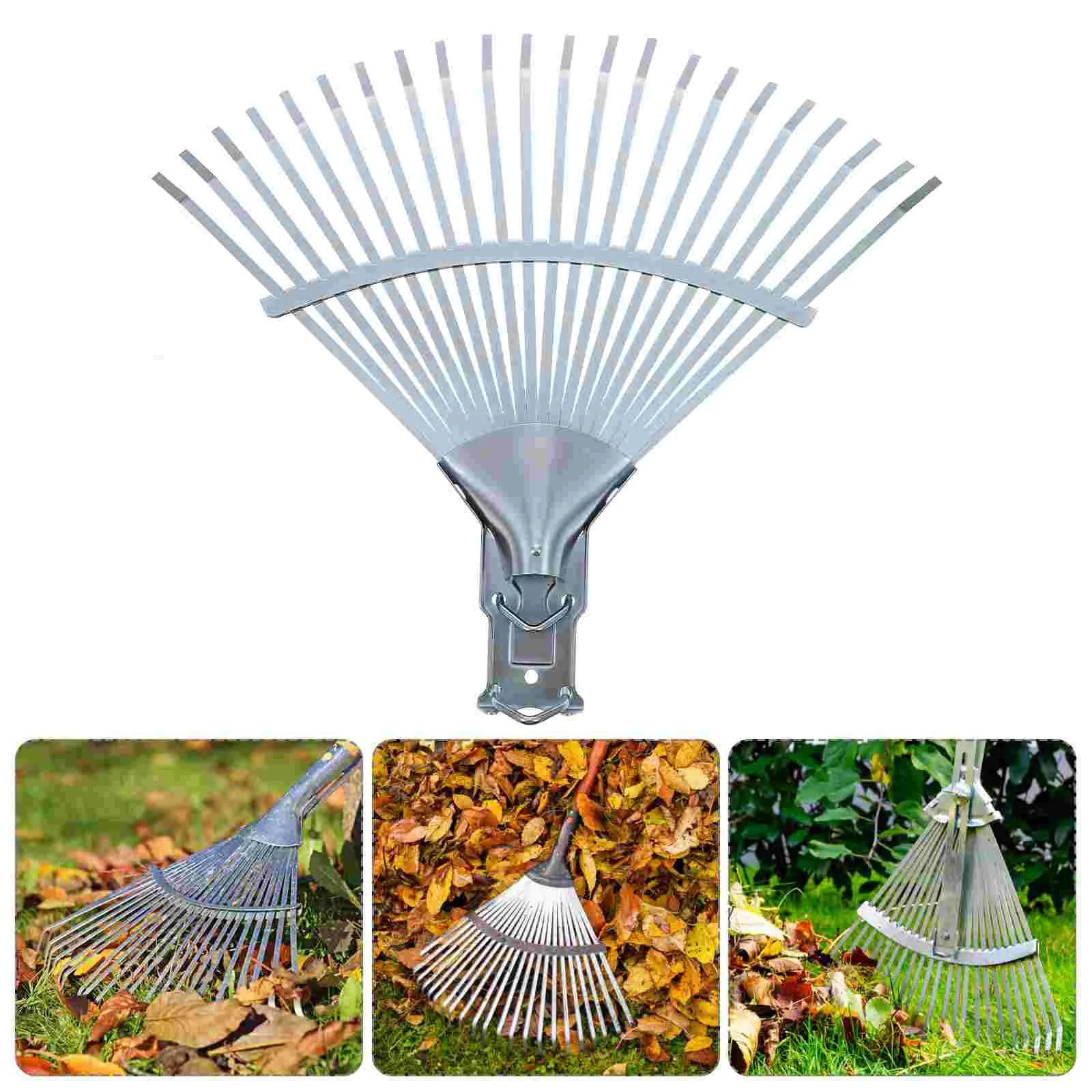 

Lawn Rake for Leaves and Grass Hand Garden Tool Leaf Grabber Camp Metal