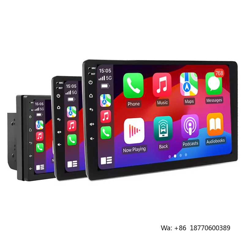 9 Inch Universal 32GB Dual Din Car Radio IPS Touch Screen Navigation GPS Android Stereo Multimedia DVD Player Wireless Carplay
