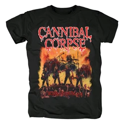 Harajuku Streetwear Tshirt Mens Summer Tops Cannibal Corpse T-Shirt Death Metal Band Butchered Skull Tomb Man Brand T-shirt