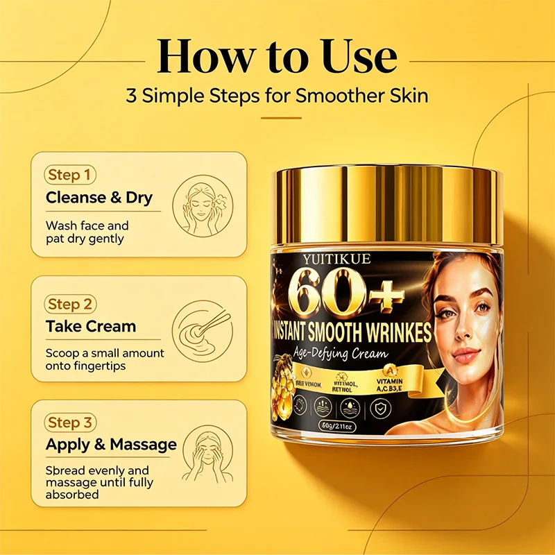 YUITIKUE Instant Smooth Wrinkles Anti Aging Cream With Retinol & Bee Venom Reduce Fine Lines Firm Tighten Aging Mature Skin
