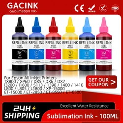100ML Sublimation Ink DX5 TX800 i3200 i1600 L1800 1390 R1900 L800 XP600 L805 XP-15000 ET-8550 ET-8500 Heat Press Transfer Ink