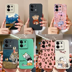For Xiaomi Redmi Note 13 Pro Phone Case Bear Liquid Silicone Full Protection Anti Drop Cover For Redmi Note13 13Pro 4G 5G Capa