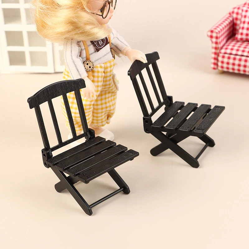 1pcs 1/12 Dollhouse Foldable Beach Chair Model Mini Outdoor Casual Dolls House Furniture Accessories