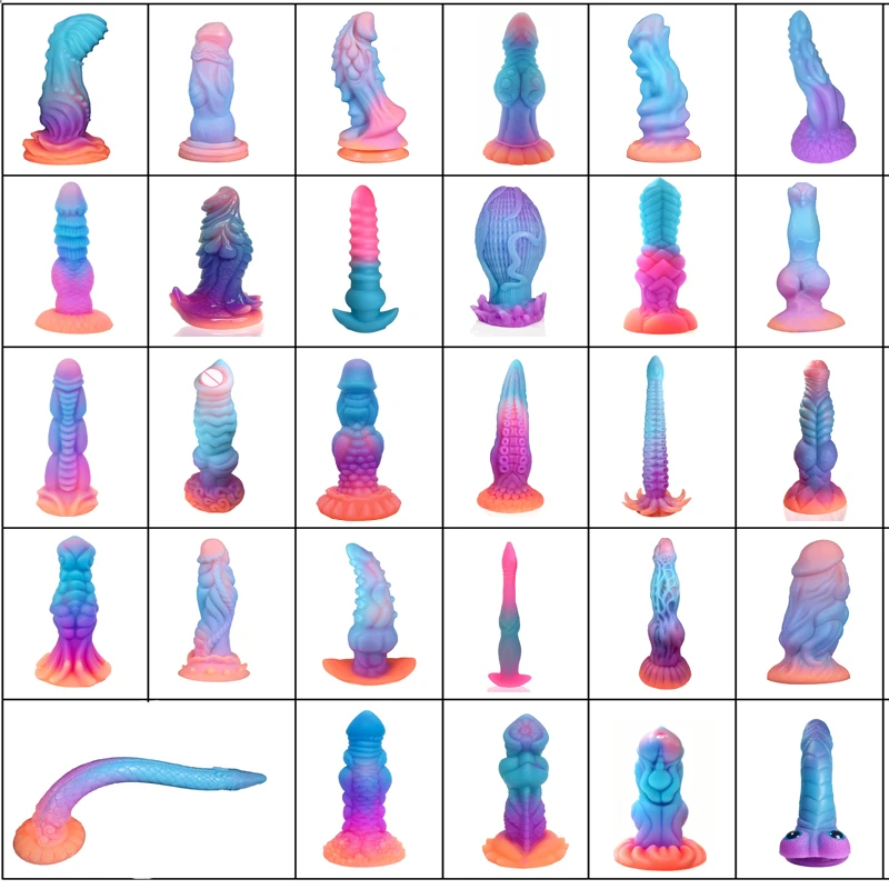 Factory Sales Anal Luminous Dildo Sex Toys For Women Huge Penis Dick Animal/Monster Horse Dildos Anal Plug Buttplug Adult 18+