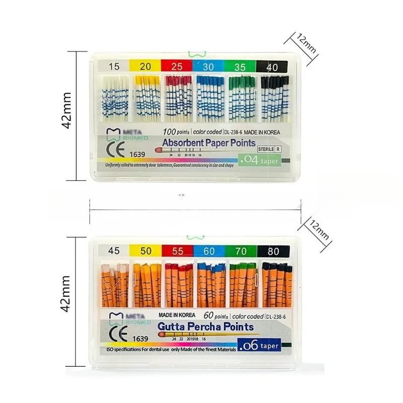 5 Boxes Dental Absorbent Paper Points 02 04 06 Dentistry Guttahanger Paper Tips Cone for Mark Dental Materials