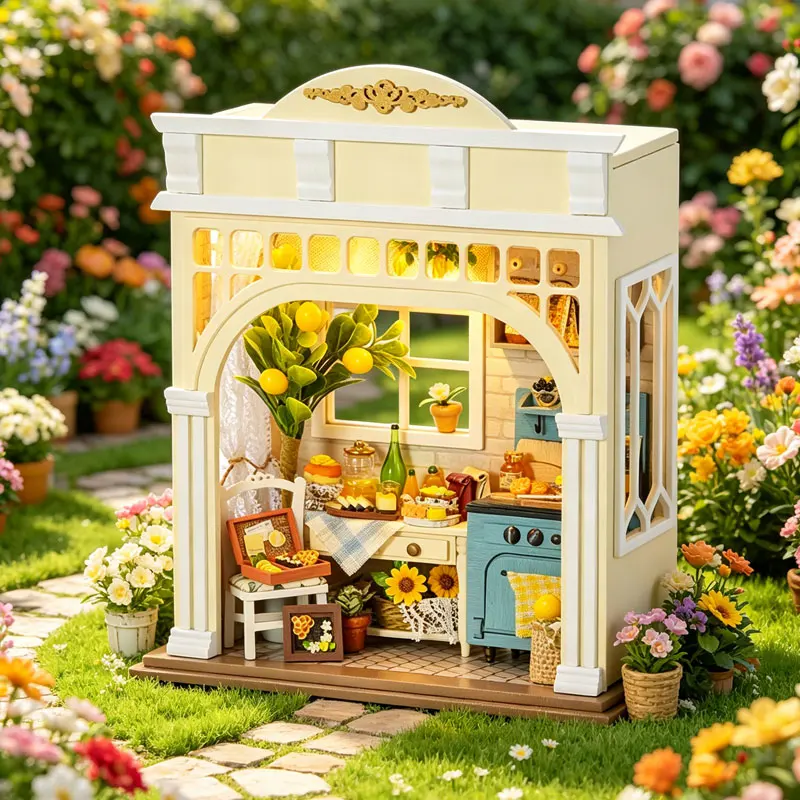

Miniature 3D Puzzle Assembly Building Model DIY Handmade Toy Doll House Kit Wooden Craft For Bedroom Decoration Birthday Gift