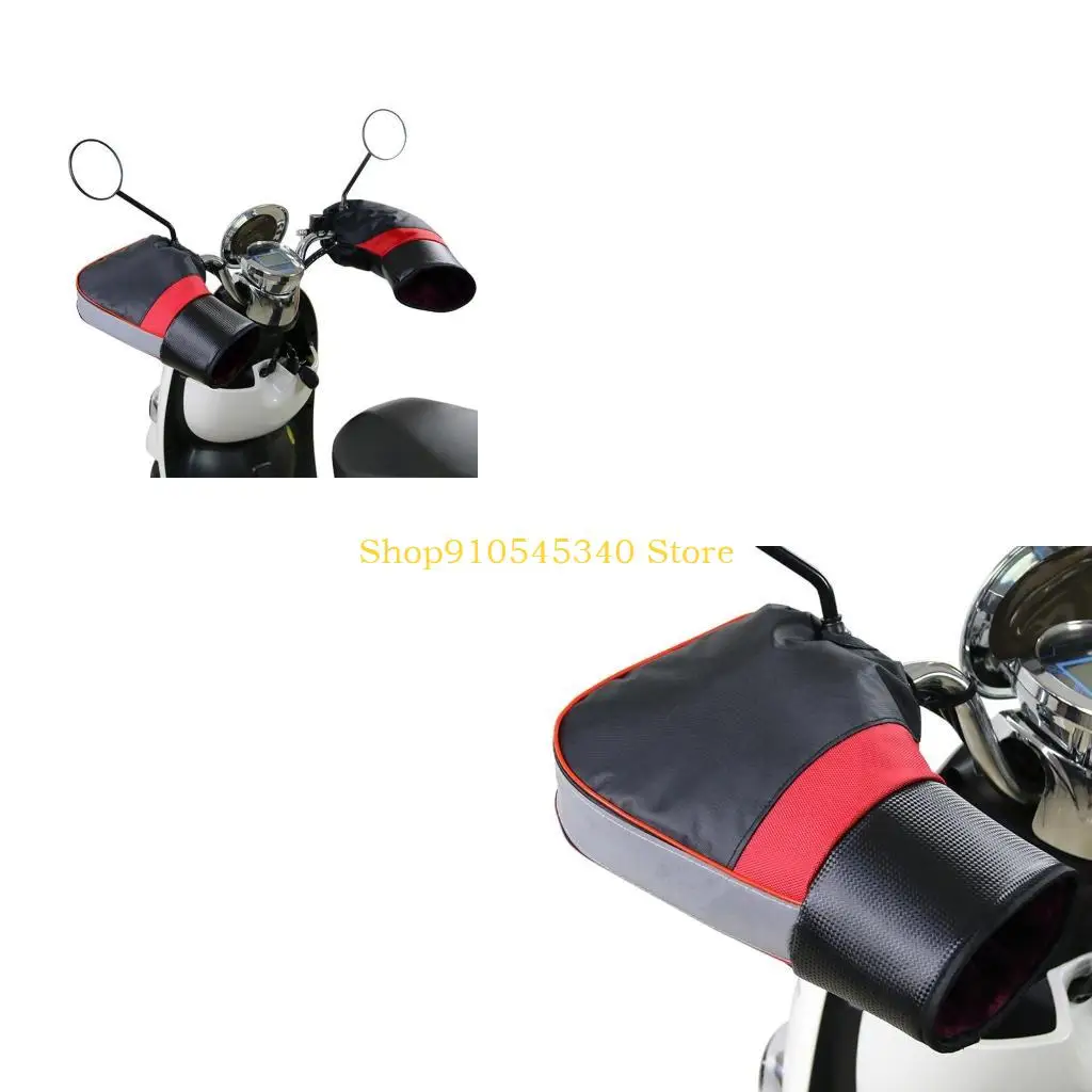 

U2JA Motorbike Scooter Winter Cold Windproof Thick Warm Handlebar Gloves Gauntlets 2x
