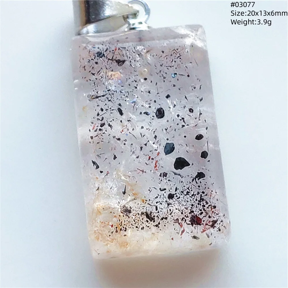 

Natural Black Red Super Seven 7 Lepidocrocite Rutilated Quartz Pendant Super Seven Rectangle Women Men Rare Stone Fashion AAAAA