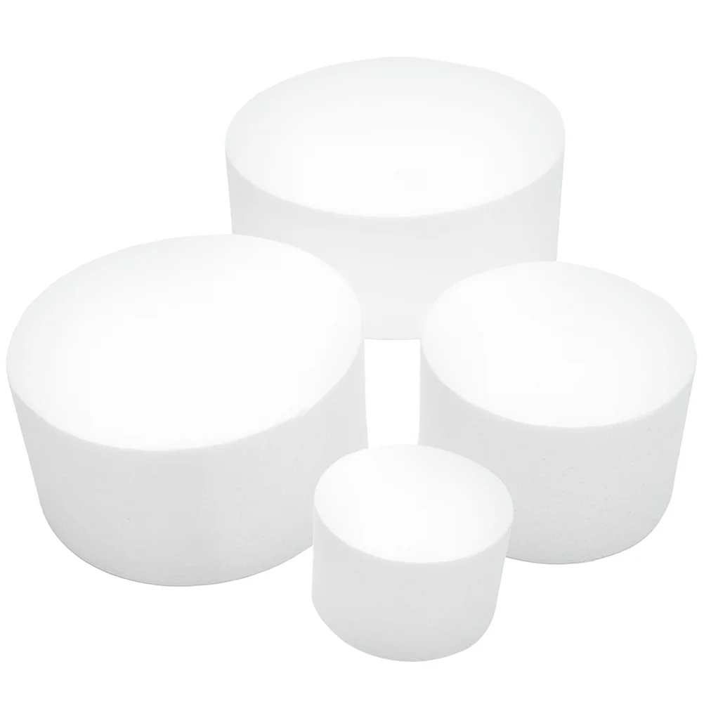 4 Pcs Round Foam Molds Dummy Models Bakery Display Props 6 8 10 Diameter Cake Painting Tools Reusable Dummy Mold Perfect for