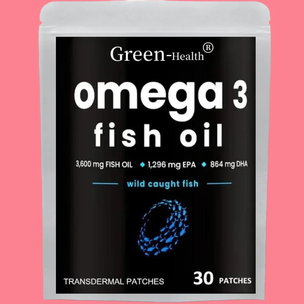 

30 Patches Omega 3 Fish Oil Transdermal Patches Support Heart, Brain, Joints, Skin, Eyes & Immune Health