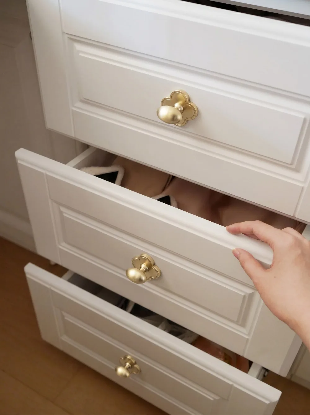 Goo-Ki Low Profile Antique Brass Cabinet Pulls Double Hole Centers(11.4''/12.6'') Zinc Alloy Handle for Drawer Cupboard Wardrobe
