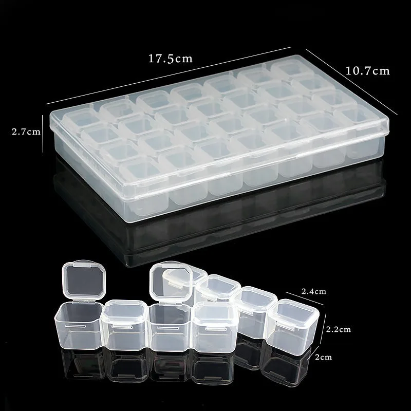 9 Sizes Plastic Storage Jewelry Box Compartment Adjustable Container for Beads Earring Box for Jewelry Rectangle Box Case