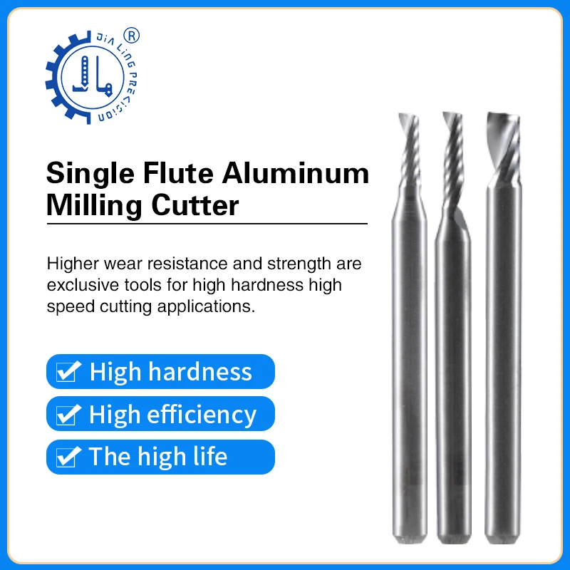 Single Flute End Mill for Aluminum Two Kinds of Products 3D V Groove Engraving Carving ACP Bit for Woodworking Router Bits