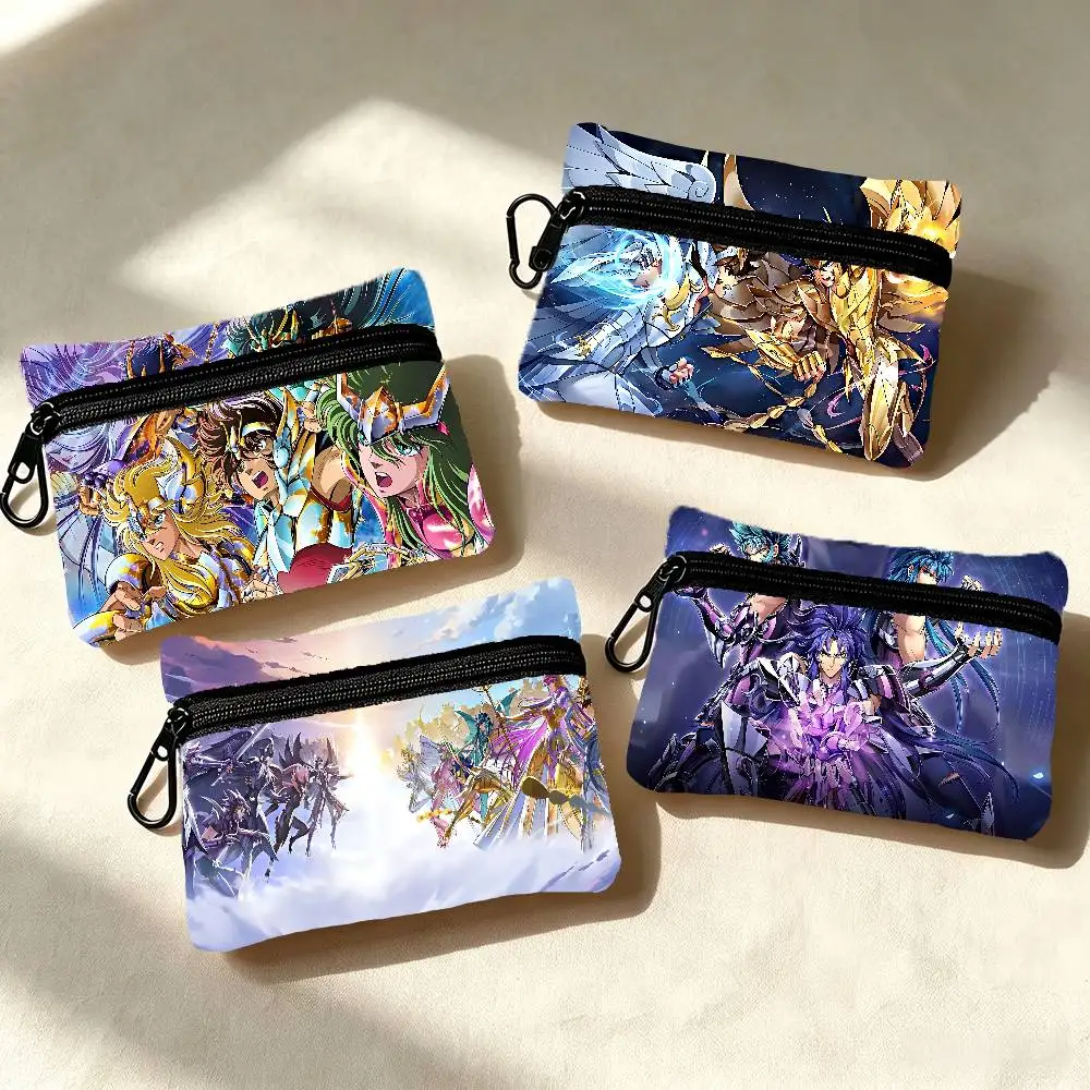 Anime Saint Seiya Wear-resistant Oxford Cloth Coin Purse Portable Backpack Hanging Card Storage Bag