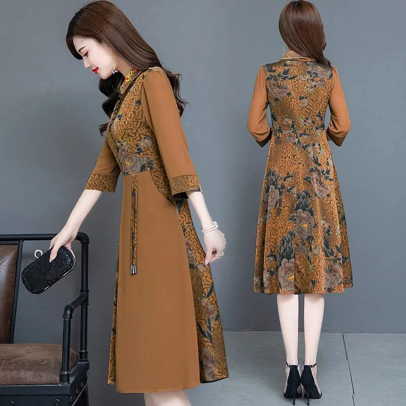 

Retro Chinese Style Improved Cheongsam 2023 Spring Dress New Temperament Age-reducing Slim High-end Broad Lady Dress Female