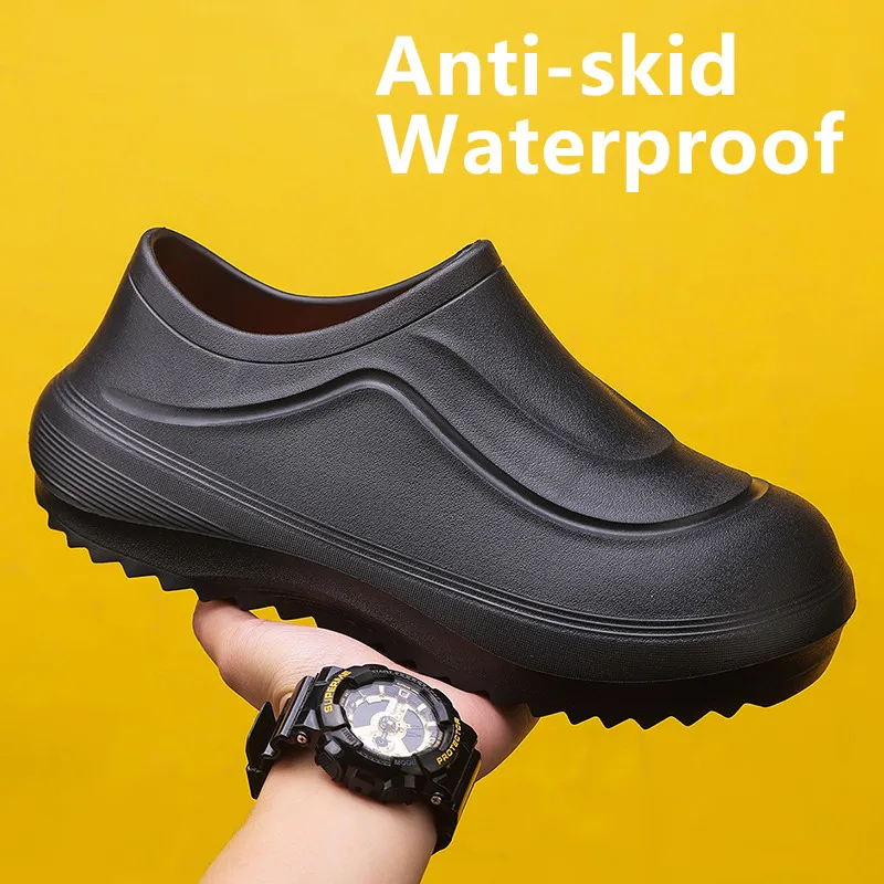 

2026 New Men EVA Chef Shoes Non-slip Oil-proof Men's Chef Work Shoes Outdoor Waterproof Men's Shoes Fashion Casual Garden Shoes