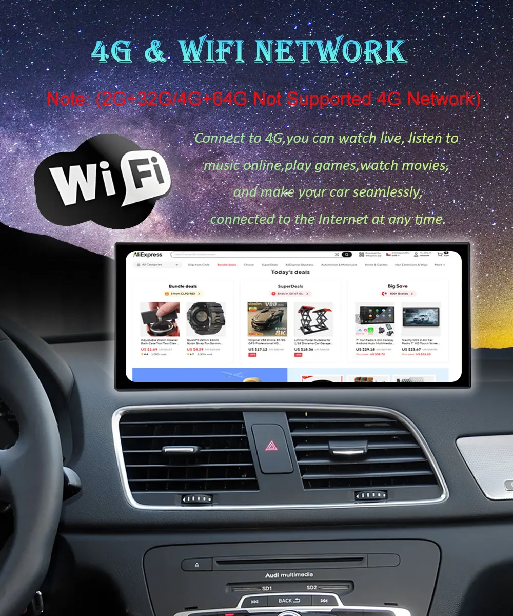 12.3" For Audi A1 2012-2018 Android 16 Car Multimedia Radio Screen WIFI 4G BT DSP Monitor Stereo Car Video Player GPS view 5