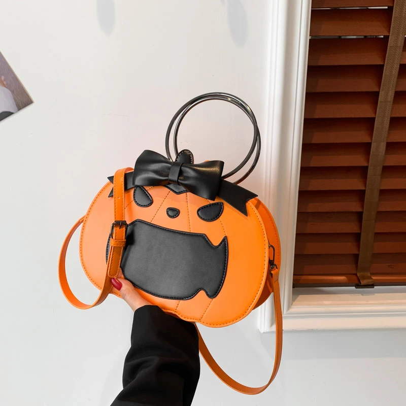 

High quality winter new popular bow pumpkin handbag, fashionable and trendy party women's one shoulder crossbody bag